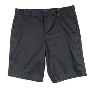 Lands End Womens 14 Black Chino Shorts 11 Inseam Classic Casual Cotton Blend